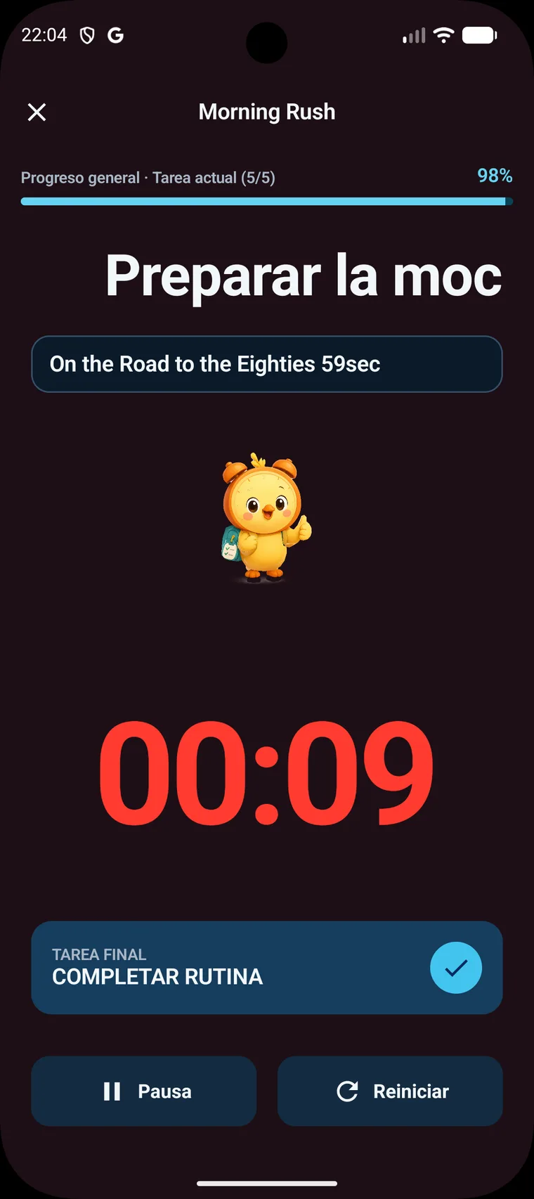 Guía para la siguiente tarea en Morning Rush para Android